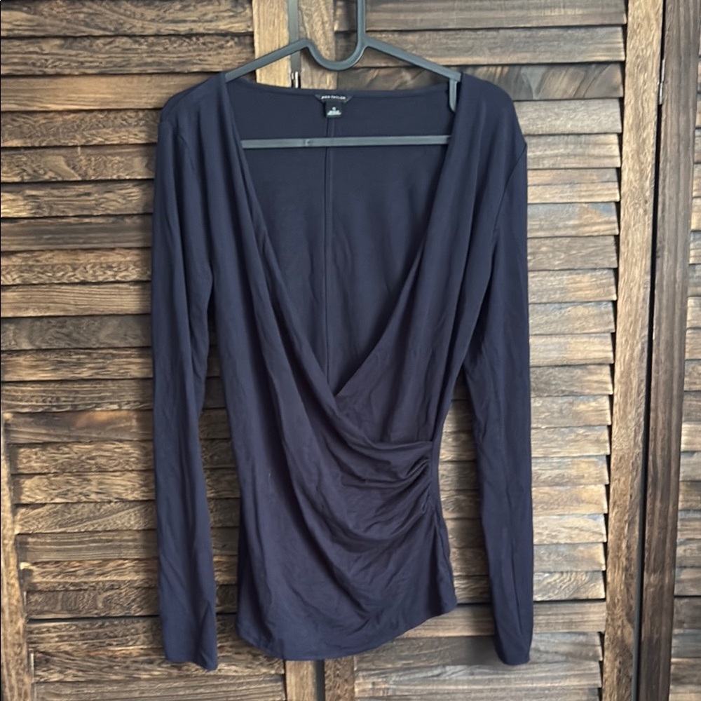 Elegant Navy Long Sleeve Women's Top